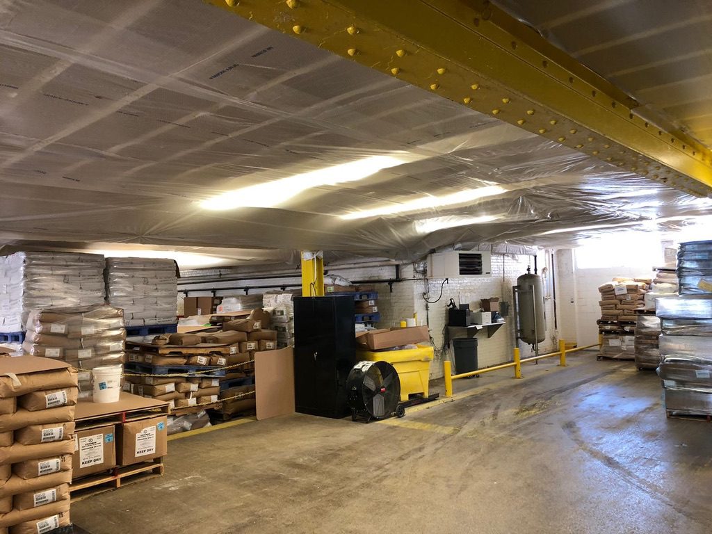 A warehouse with many items in it